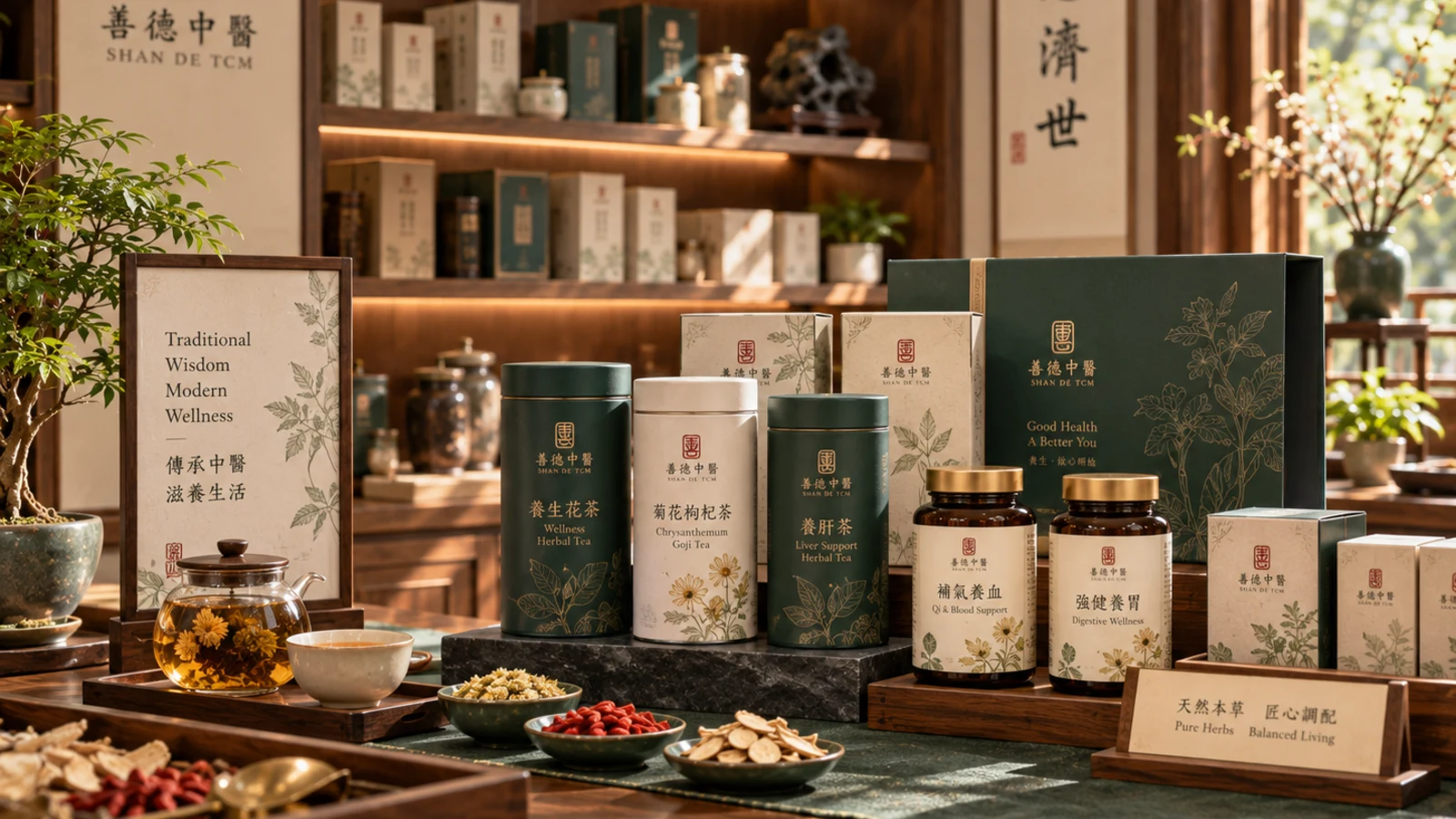中医典籍与草本阅读空间