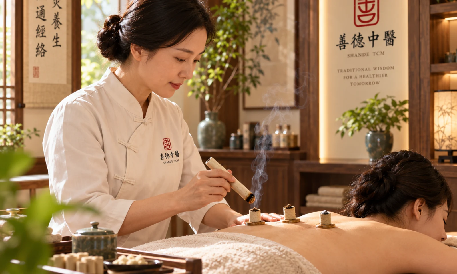 Moxibustion treatment photograph