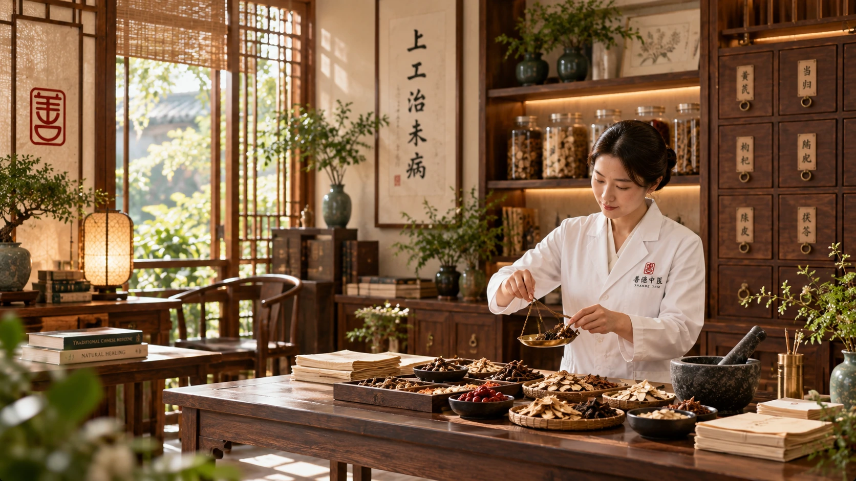 中医药房与草本陈列
